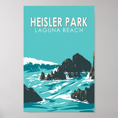 Heisler Park California Travel Art Vintage Poster