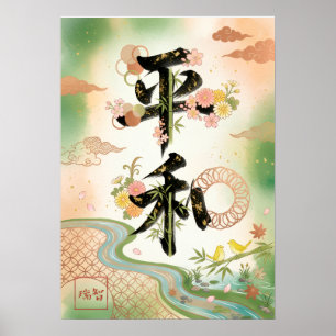 Heiwa: Elegant Calligraphy "Peace" Art260010017 Poster