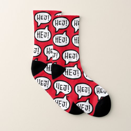 HEJ Danish Swedish Greeting Hi Hello Socks