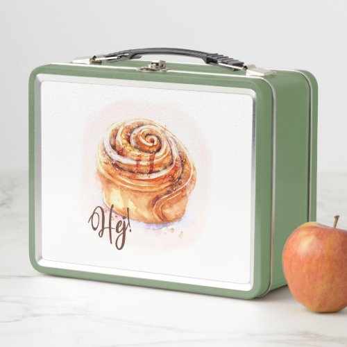 Hej Kanelbullar Fika Metal Lunchbox