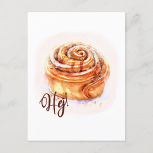 Hej! Kanelbullar Fika Postcard