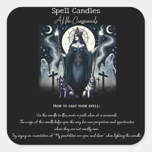 Hekate Goddess Crossroads Spell Intentions Magic Square Sticker
