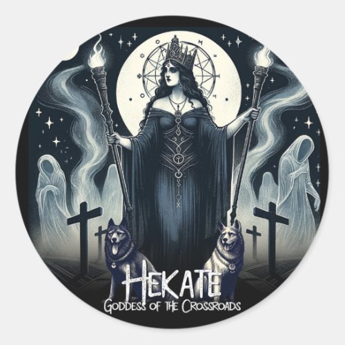 Hekate Goddess of the Crossroads Ghostly Spirits Classic Round Sticker