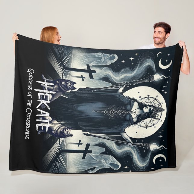 Hekate Goddess of the Crossroads Ghostly Spirits Fleece Blanket (In Situ)