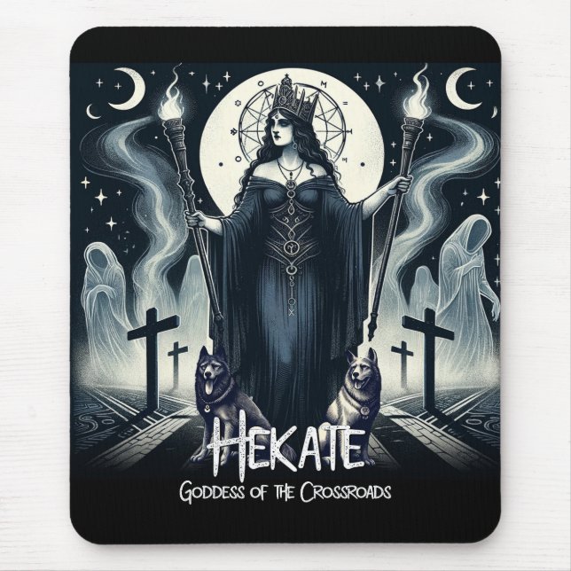Hekate Goddess of the Crossroads Ghostly Spirits Mouse Pad (Front)