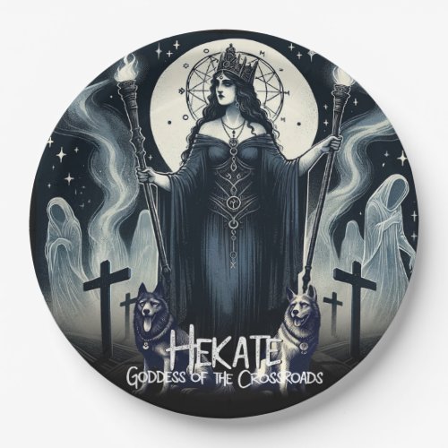 Hekate Goddess of the Crossroads Ghostly Spirits Paper Plates