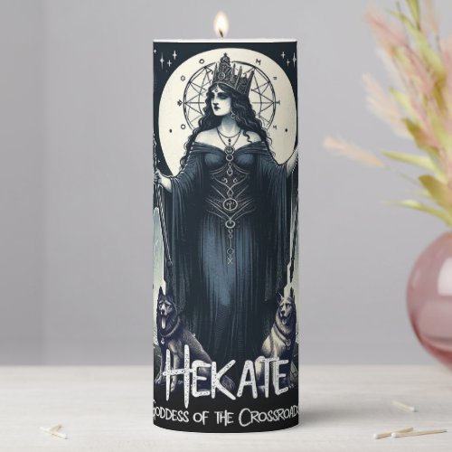 Hekate Goddess of the Crossroads Ghostly Spirits  Pillar Candle