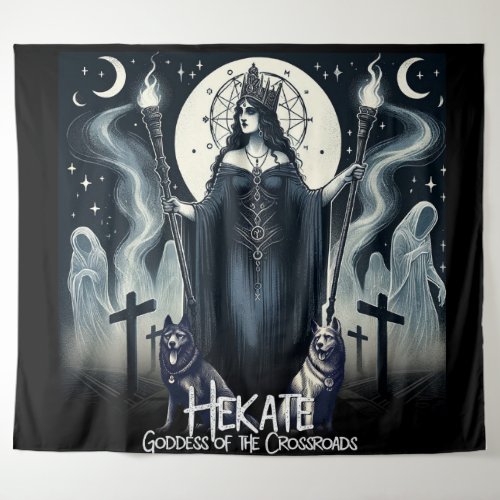 Hekate Goddess of the Crossroads Ghostly Spirits Tapestry