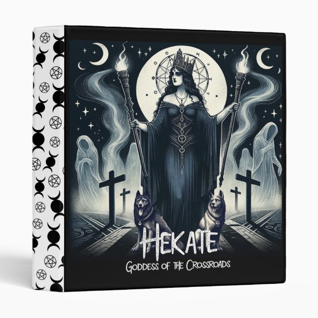 Hekate Goddess of the Crossroads Spirits Spellbook 3 Ring Binder (Front/Spine)