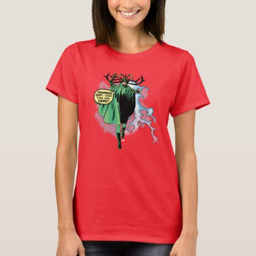 Hela Attacking Thor T_Shirt