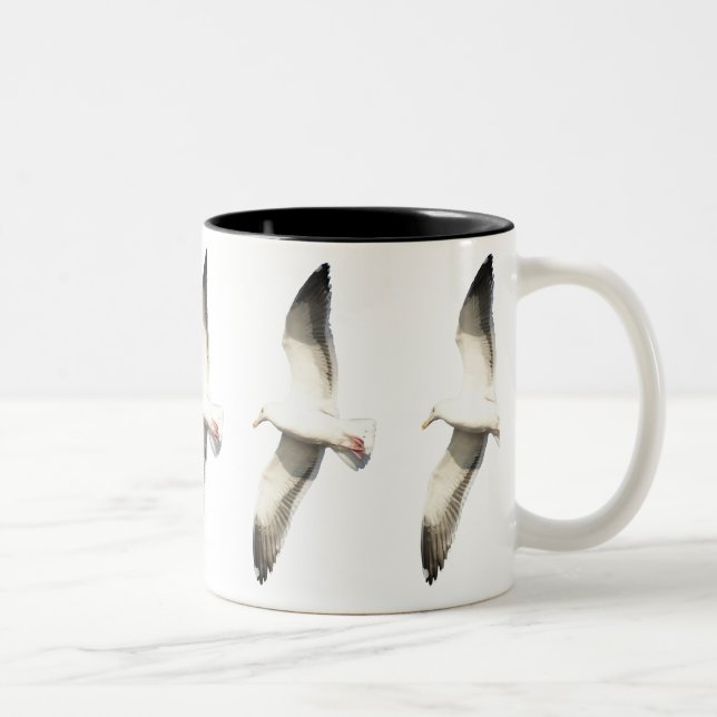 Helaine's Soaring Seagull Two-Tone Coffee Mug (Right)