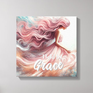 Held by Grace  Custom Message Christian Canvas Print