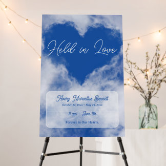 Held in Love Cloud Heart Memorial Welcome Sign
