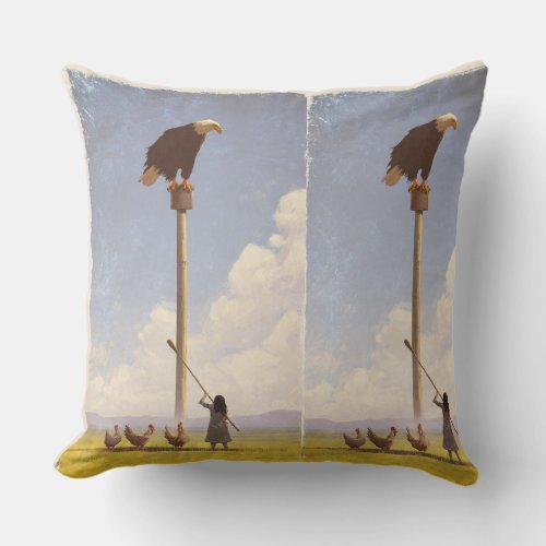 Held in Open Sky Throw Pillow