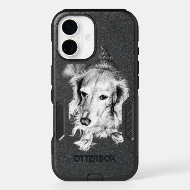 Held with Quiet Strength – Long-Haired Dachshund Otterbox iPhone Case (Back)