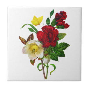 Helebore, Christmas Rose by Pierre Joseph Redoute Tile