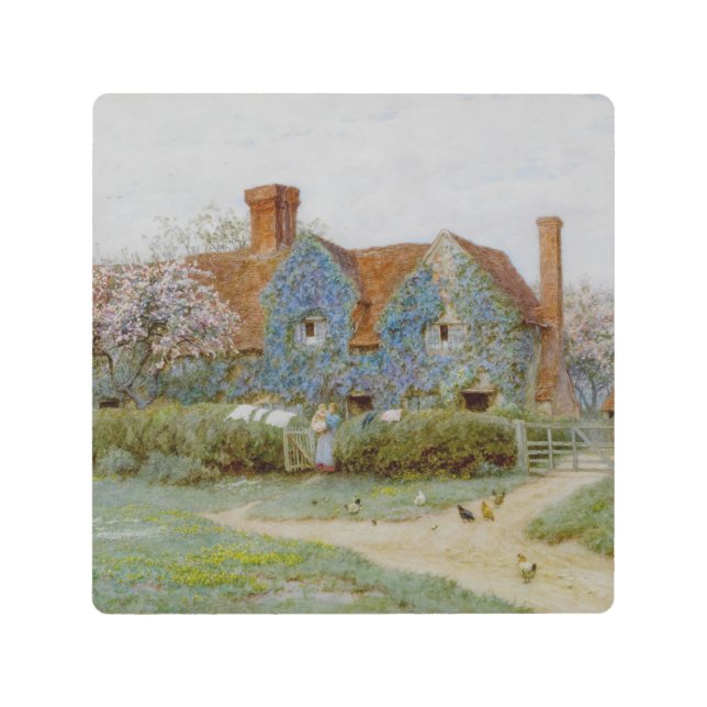 Helen Allingham Buckinghamshire House at Penn Stre Metal Print (Front)