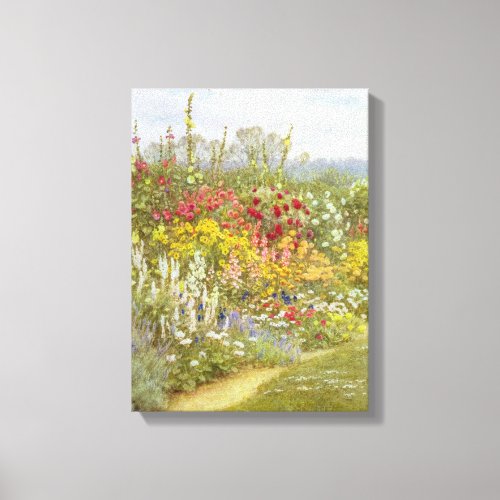 Helen Allingham Vintage A Herbaceous Border Canvas Print