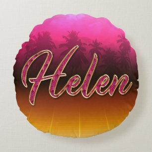 Helen First Name Golden pink pillows