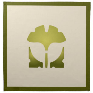 Helen Foster Ginkgo Border Stencil Cloth Napkin