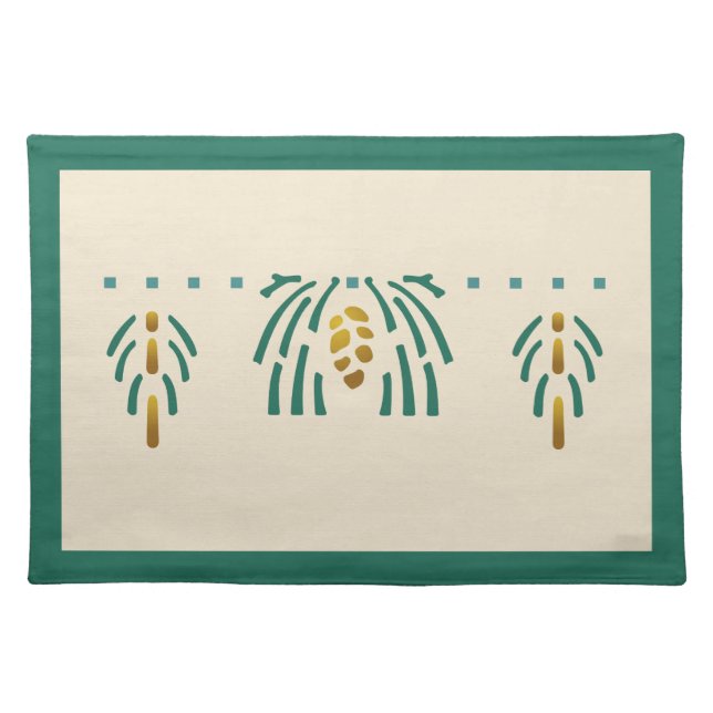 Helen Foster Pine Border Stencil Placemat (Front)
