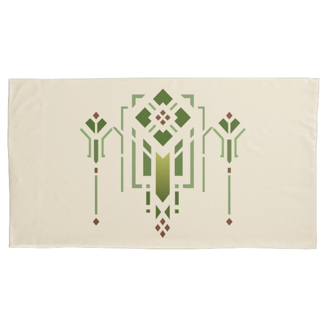 Helen Foster Prairie Stencil Motif King Size Pillow Case (Front)