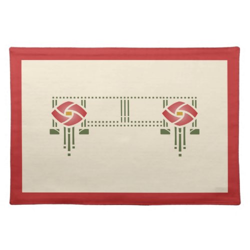 Helen Foster Rose Frieze Stencil Placemat