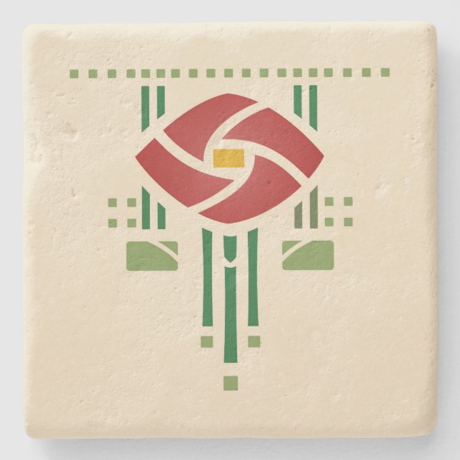 Helen Foster "Rose Frieze" Stone Coaster (Front)