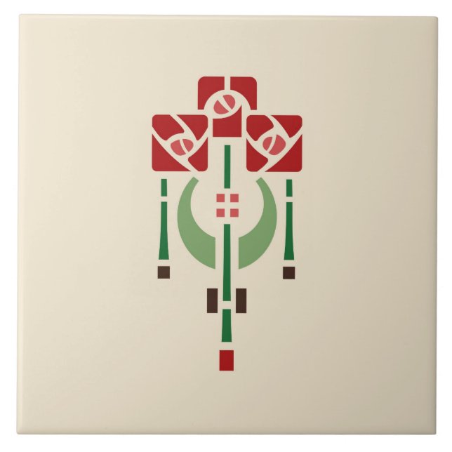 Helen Foster "Rose Pendant" Ceramic Tile (Front)