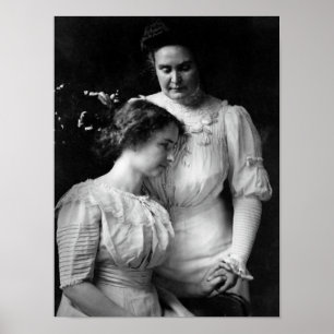 Helen Keller and Anne Sullivan Portrait - 1909 Poster