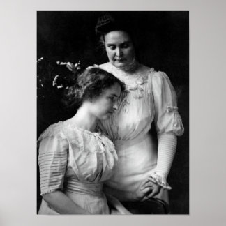 Helen Keller and Anne Sullivan Portrait - 1909 Poster