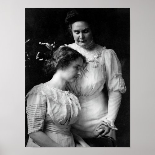 Helen Keller and Anne Sullivan Portrait _ 1909 Poster