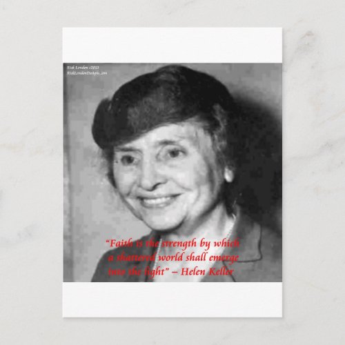 Helen Keller FaithStength Wisdom Quote Postcard
