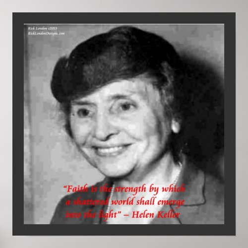 Helen Keller Faith Wisdom Quote Poster