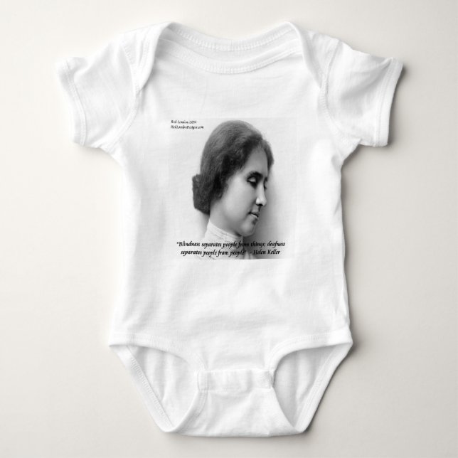 Helen Keller & Famous Deaf/Blind Quote Baby Bodysuit (Front)