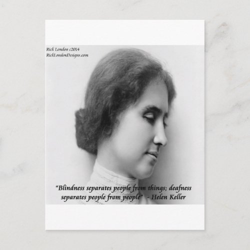Helen Keller  Famous DeafBlind Quote Postcard