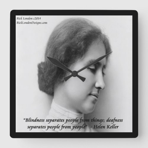 Helen Keller Famous DeafBlind Quote Wall Clock