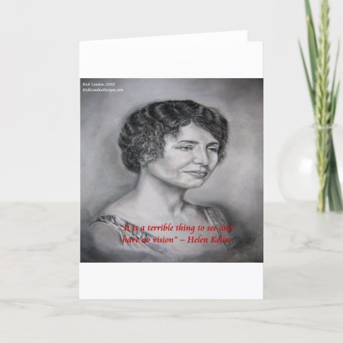 Helen Keller Having Vision Wisdom Quote Card