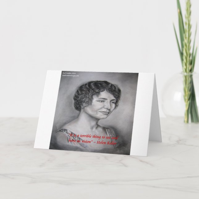 Helen Keller Having Vision Wisdom Quote Card (Front)