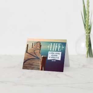 Helen Keller Inspirational Quote "Adventure" Letterpress Thank You Card