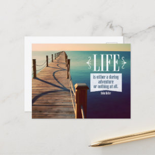 Helen Keller Inspirational Quote "Adventure" Postcard