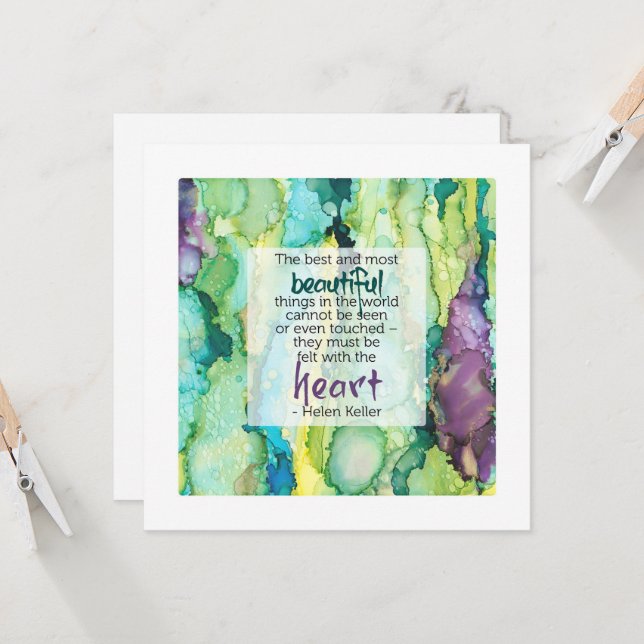 Helen Keller Inspirational Quote, Beautiful Card (Front/Back In Situ)
