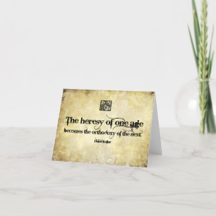 Helen Keller Inspirational Quote Heresy of one age Letterpress Thank You Card