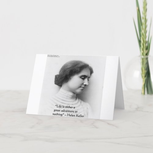 Helen Keller Life Is Adventure Wisdom Quote Gift Card
