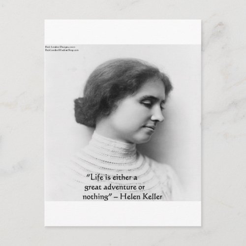 Helen Keller Life Is Adventure Wisdom Quote Gift Postcard