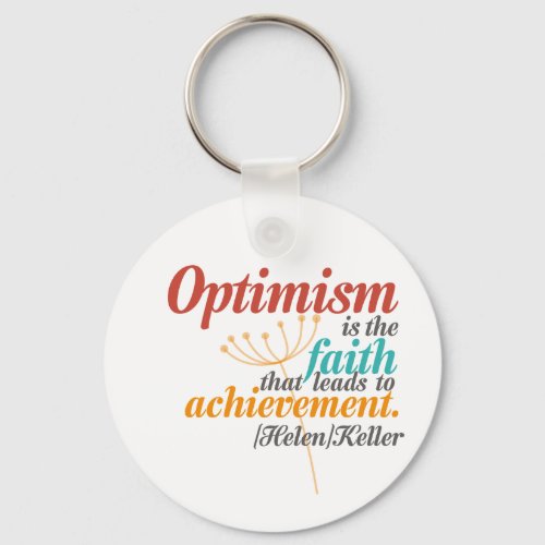 Helen Keller Optimism Quote Keychain