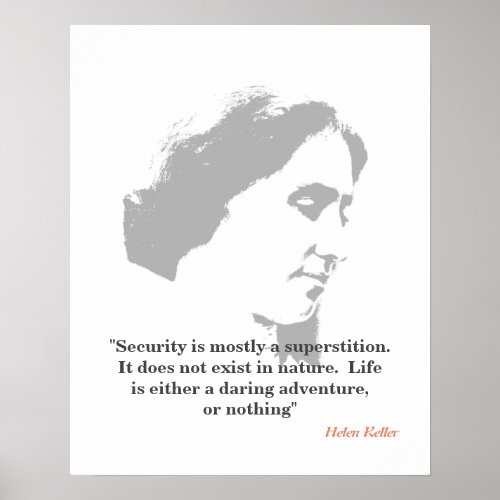 Helen Keller Quote On Security Poster