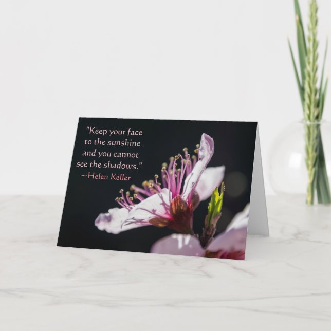 Helen Keller Quote Peach Blossom in the Sunshine Card (Front)