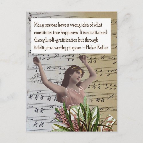 Helen Keller Quote Postcard Collage