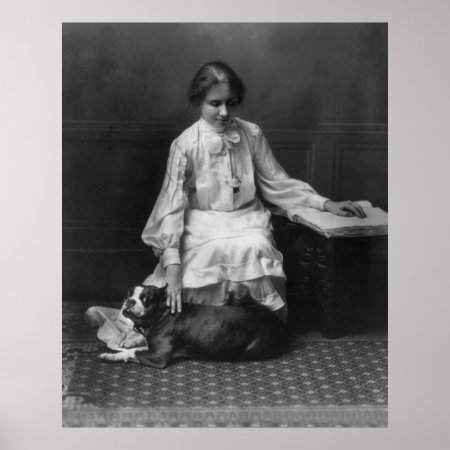 Helen Keller Reading Braille, 1904 Poster